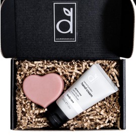 Dindi Naturals Embrace Gift Box | Alpine Rose Hand Cream & Geranium Heart Soap | Pure Essential Oils | Natural Skincare Gift Set | Vegan, Eco-Friendly, Soothing Aromatherapy for Relaxation & Self-Care