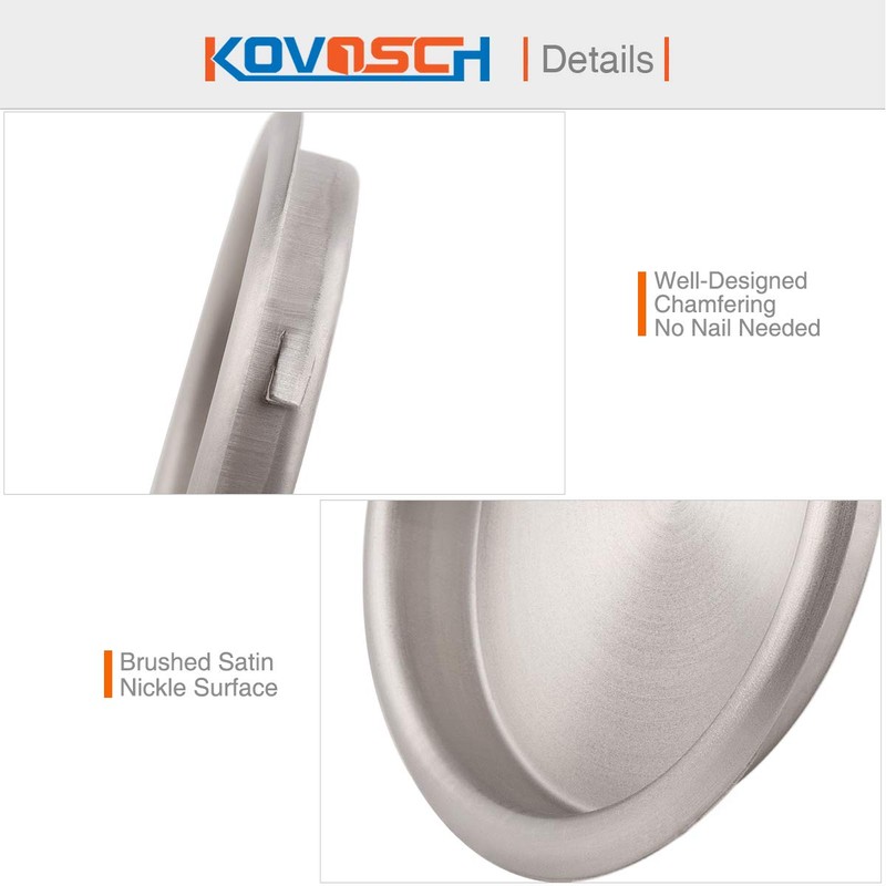 KOVOSCH 8 Pack Closet Door Finger Pull Satin Nickel- 2-1/8”