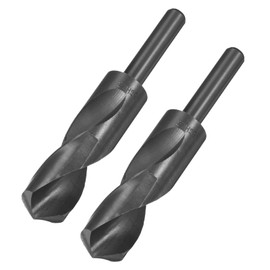 sourcing map 2pcs Reduced Shank Drill Bits 27mm Black Nitride Coated High Speed Steel HSS 9341 with 1/2 Inch Straight Shank, Twist Drill Bit for Stainless Steel Alloy Metal Plastic