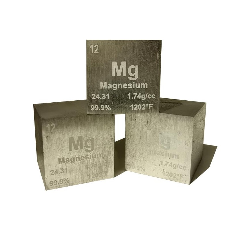 Magnesium Metal Cube for Scientific Research and Education, Magnesium Block