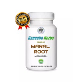 Ganesha Herbs MARAL ROOT (Rhaponticum Carthamoides)  High Potency Extract 90 CAPSULES