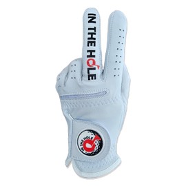 in The Hole Funny Golf Glove – Premium 100% Cabretta Leather Shocker Golf Gloves, Golf Attire and Essentials for Men, Fun Golfer Gag Gift, Adult Right or Left Hand, Small to XXL Sizes