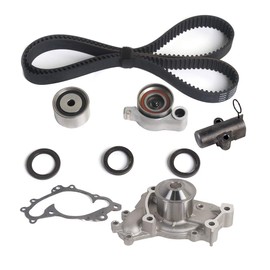 MPLUS Timing Belt Kit TCK257A with Water Pump Hydraulic Tensioner Fit 04-06 for Lexus ES330, 06-08 for Lexus RX400H, 01-06 for Toyota Camry, 01-10 for Toyota Highlander, 04-06 for Sienna 3.0L 3.3L