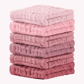 Cuddle Campus Baby Washcloths 6 Packs, Muslin Washcloths Baby,Cotton Burp Cloths, Extra Absorbent and Soft Wash Clothes for Newborns, 12x12 Inches