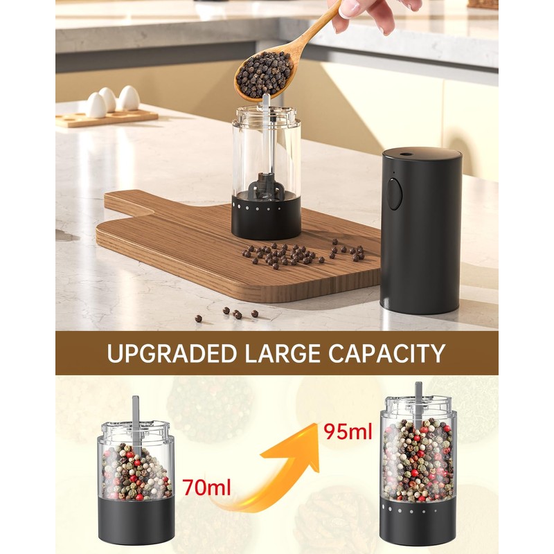 CIRCLE JOY Rechargeable Electric Pepper Grinder, Salt Grinder Pepper Mill