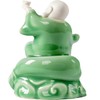 Houlu Small Green Fat Laughing Buddha Statue for Good Luck,