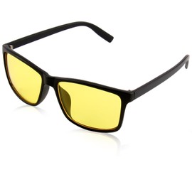 Vidsmow Nachtsichtbrille für Männer Frauen, Klassischer Quadratischer Rahmen, HD Antireflexion, Polarisierte Nachtfahrbrille für Klare Sicht bei Schlechten Lichtverhältnissen und Blendfreies Fahren