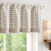 jinchan Linen Boho Double Layer Valance 18 Inch Length Herringbone