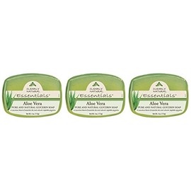 Clearly Naturals Glycerine Aloe Vera Bar Soap (Pack of 3) With Glycerin, Sodium Stearate, Sorbitol, Propanediol, Aloe Vera, Natural Fragrance and Essential Oils, 4 oz. each