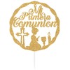 Decoración para tartas Mi Primera Comunión con purpurina dorada, Haven