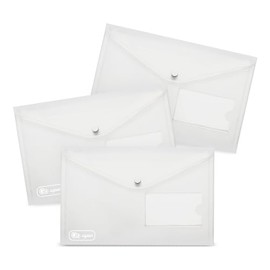 Paquete de 24 Sobres A5 Agoer - Transparentes Con Cierre a Presión, Carpetas de Plástico Para Documentos y Archivos Escolares