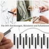 Pack of 18 Square Compressed Charcoal Pencils Compressed Graphite Material