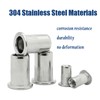 #10-32 100PCS SAE Rivet Nut Ass 304 Stainless Steel Flat