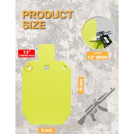 AR500 Steel Target for Shooting - 1/2" Thick Rifle Rated Metal Gong - Laser Cut High Visibility Neon Color Silhouette