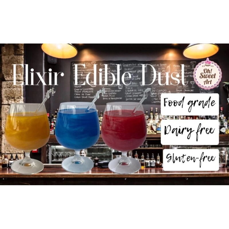 Oh Sweet Art TEAL Elixir dust | Edible drink dust,