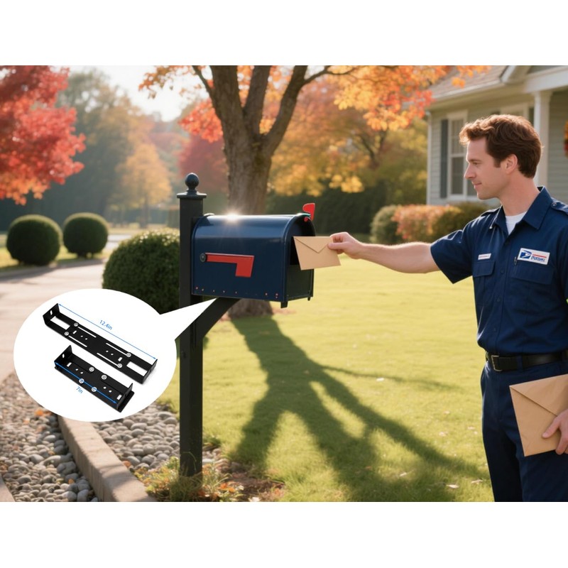 HzCHSyanna Adjustable Mailbox Mounting Bracket,Carbon Steel,Adjustable Design(Only Applicable to mailboxes