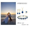 LMXXVJ Created Blue Sapphire Women Jewelry Sets,Birthday/Anniversary/Mother’s Day/Prom Jewelry Gifts