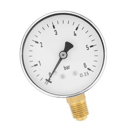60 mm Dia 0-6bar Pneumatic Hydraulic Pressure Gauge Meter, Gas Water Oil Pressure Tester, 1/4 Inch NPT Brass Internal TS-60-6