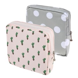 2 Pack Period Bag for Women Girls Teen, Sanitary Napkin Storage Bag Portable Sanitary Pads Bags Portable Tampon Storage Pouch Holder for Panty Liners, Tampons, 5 x 5 inches