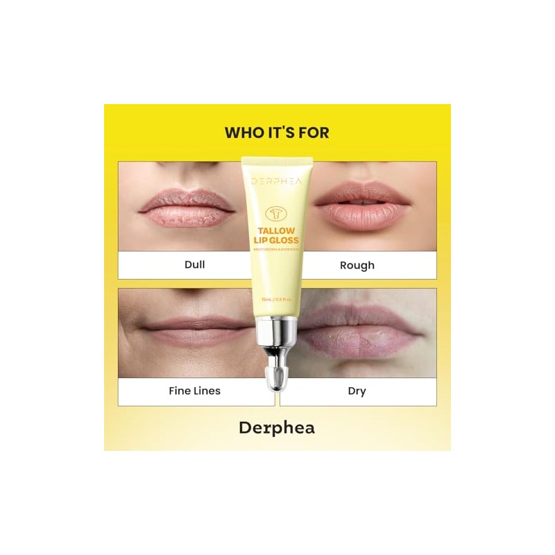 DERPHEA Organic Beef Tallow Lip Balm – 8H Moisturizing for