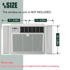 Flehomo Window Air Conditioner Side Panels with Frame, Adjustable Insulation AC Side Panel for 22,000 BTU Window AC Unit, Frame Included
