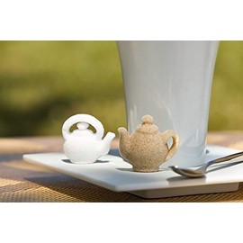 Canasuc Paris, A La Bonne Heure, Pur Sucre de Canne, Box of 69 Assorted and Individually Wrapped French Molded Teapot Sugar Pieces, White & Amber | Imported from France