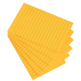 Vanpad Lined Sticky Notes 4X6 in Bright Orange Ruled Stickies Super Sticking Power Memo Pads Strong Adhesive, 6 Pads/Pack, 45 Sheets/pad