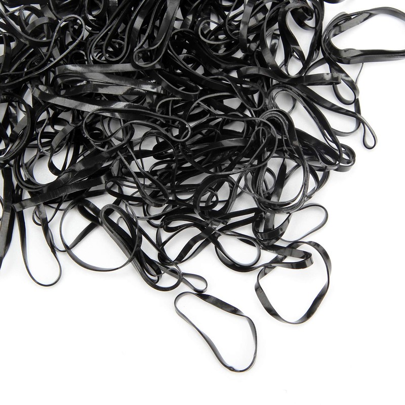 Hoyols 1500 - Correas elásticas negras para el pelo, mini