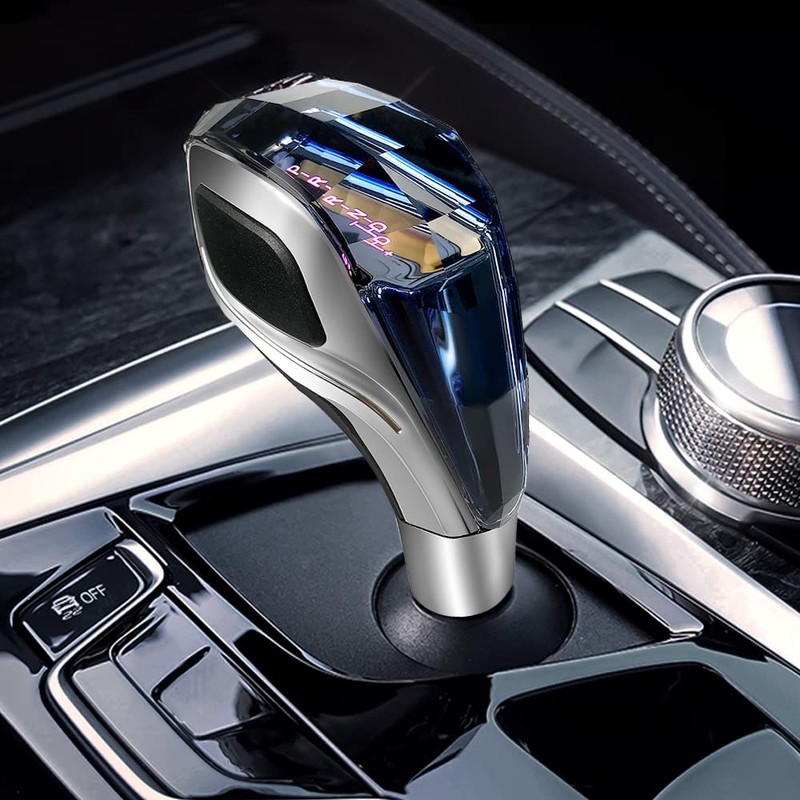 Sakali Diamond-Cut Crystal Car Gear Shift Knob Touch Activated LED