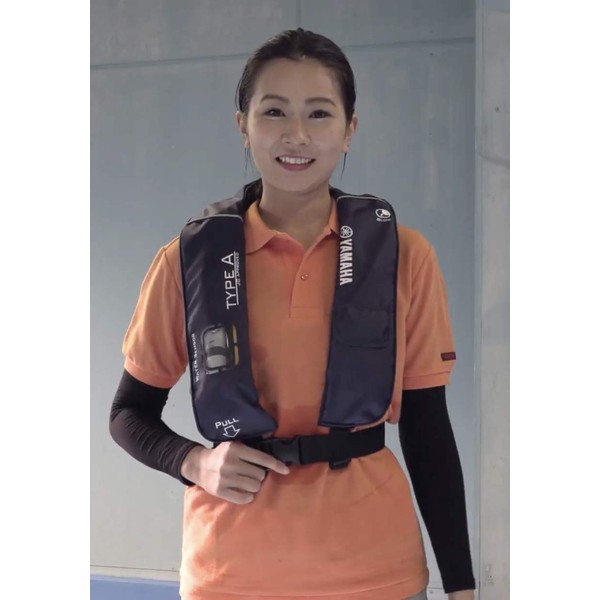 Yamaha YWW-2620RS Water-Sensing Inflatable Life Jacket, Vest Type, Navy, Ministry of Land, Infrastructure, Transport and Tourism Type A (Sakura Mark), Legal Safety Equipment QR1-TQK-YWV-W31