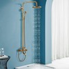 Gotonovo Antique Brass Exposed Shower System Set 8 in Rainfall