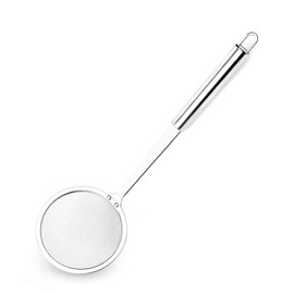 Hiware Stainless Steel Fat Skimmer Spoon - Fine Mesh Food Strainer for Grease, Gravy and Foam, Japanese Hot Pot Skimmer with Long Handle