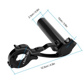 Extremidades del manillar de la bicicleta de la bici Aleación de aluminio ligera Extensiones del manillar de ciclo Soporte del sostenedor para la lámpara del GPS / Unidades / Faros / Cámaras - Negro, (Negro)