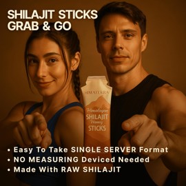 Shilajit Honey Stick Supplement with Cinnamon, Zinc, Honey, Turmeric, Probiotics and Fulvic Acid for Natural Energy and Hormonal Support – Vegan, Sugar Free, Non GMO, Easy to Consume 30 Sticks