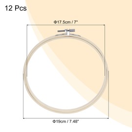 MECCANIXITY 12 Pieces 7 Inch Embroidery Hoops Adjustable Round Bamboo Circle Cross Stitch Hoop Ring for Art Craft Handy Sewing Needlework DIY Decoration