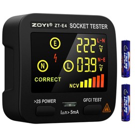Outlet Tester - 2024 Professional Circuit Tester with LCD Display, GFCI Tester or Standard 3-Wire 120V Electrical Receptacles