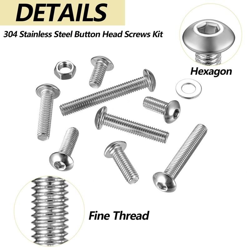 M5 Screws Set, 279 Pcs Nuts and Bolts Set, Hex