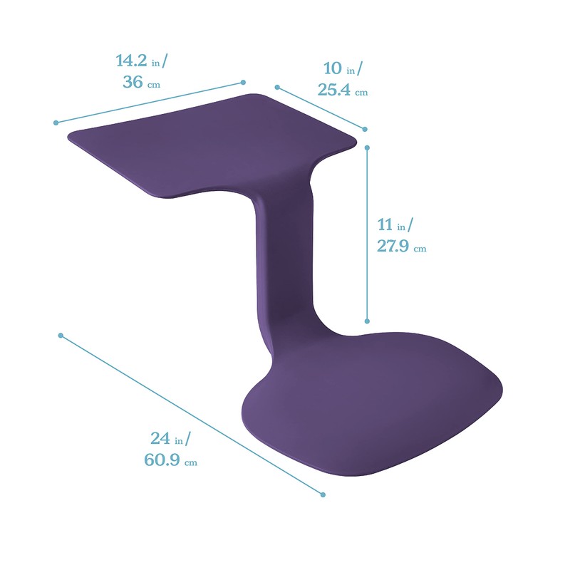 ECR4Kids The Surf Portable Lap Desk, Flexible Seating, Eggplant