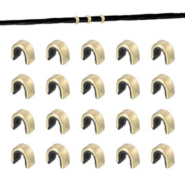 sourcing map Bow String Nocking Points 6x3x6 mm Bow String Measurement Tool Brass for Recurve Compound Bowstring Archery Accessories (Black, Pack of 20)