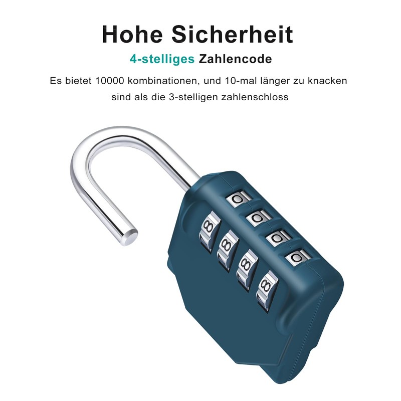 ZHEGE Lock with Combination Code, 4-Digit Combination Padlock for Gym