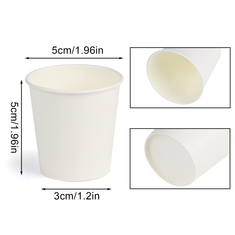 VEYLIN Disposable Paper Cups,100 Pieces 3oz Small White Paper Cups