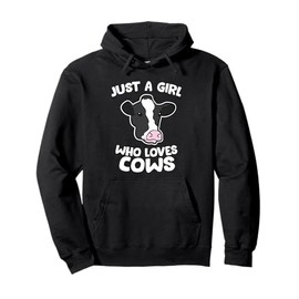 Cow Farmer Mom Just a Girl Who Loves Cows Pullover Hoodie