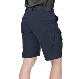 HARD LAND Men's Tactical Cargo Shorts 9.5 Inches Waterproof Ripstop Elastic Waist BDU Hiking Shorts Work (Grey Blue,32W)