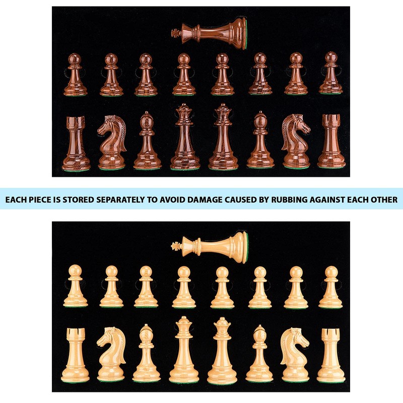 AMEROUS High Polymer Weighted Chess Pieces with 4.25'' King -