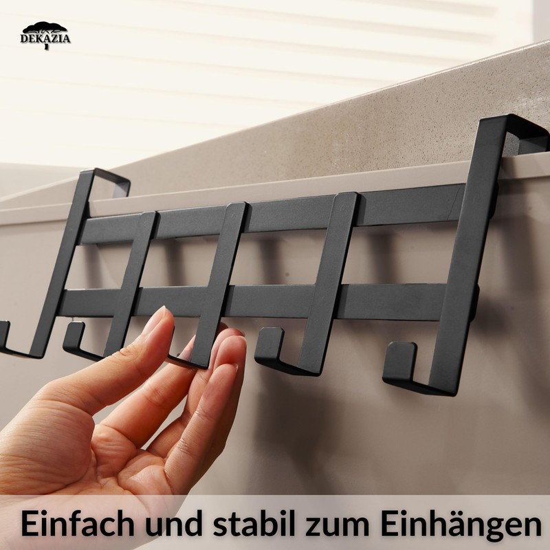 DEKAZIA Door Coat Rack Black for Hanging Door Hook Rack