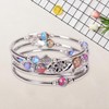 Cumilo Beaded Silver Bangle Wrap Bracelet with Natural Stones for