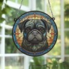 Image Industry Pug Black Stained Glass Effect Suncatcher - Garden