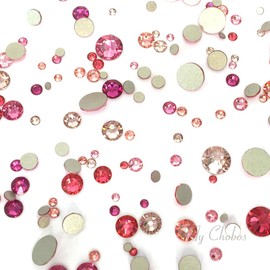 144 pcs Pink Rose Colors Mixed Austrian Elements Crystal 2058 Xilion 2088 Xirius Sizes ss5 ss7 ss9 ss12 ss16 ss20 ss30 Flatbacks 2mm 3mm 4mm 5mm 6mm No Hotfix Round Rhinestones Nail Arts gems Resin