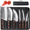 MDHAND Handmade HAND FORGED DAMASCUS STEEL CHEF KNIFE Set Kitchen