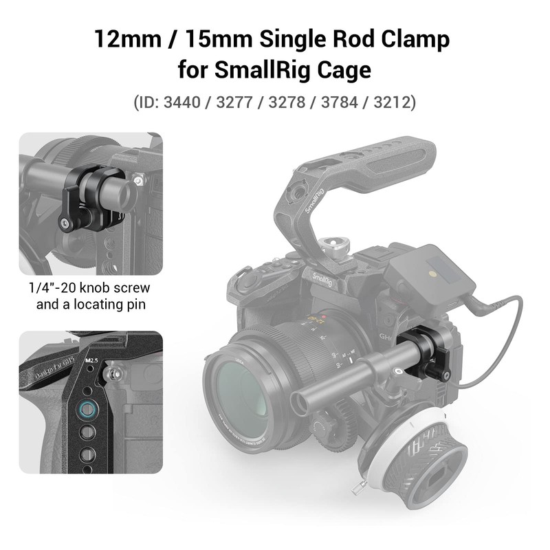 SmallRig 12mm/15mm Single Rod Clamp 3598